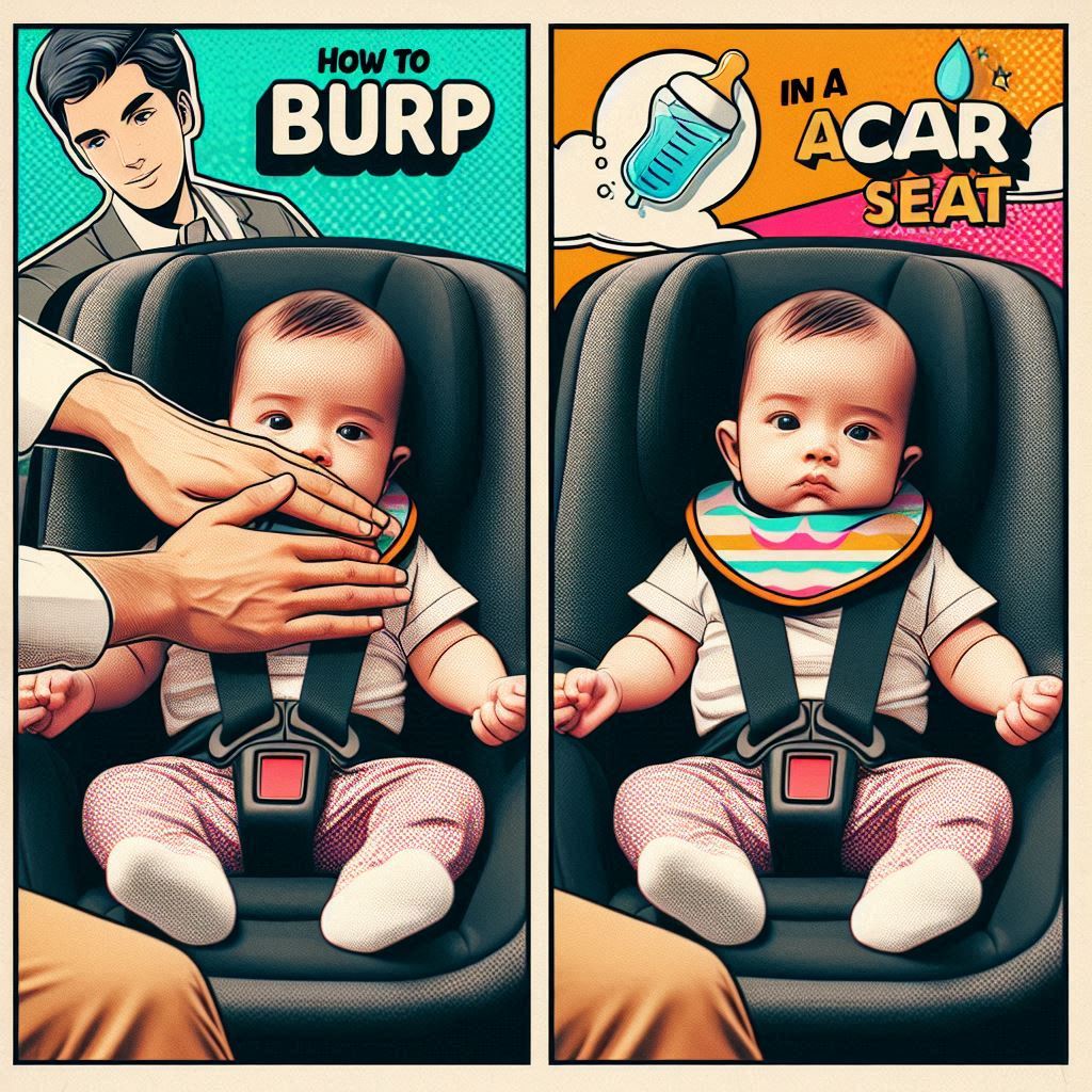 How to burp a baby in a car seat?