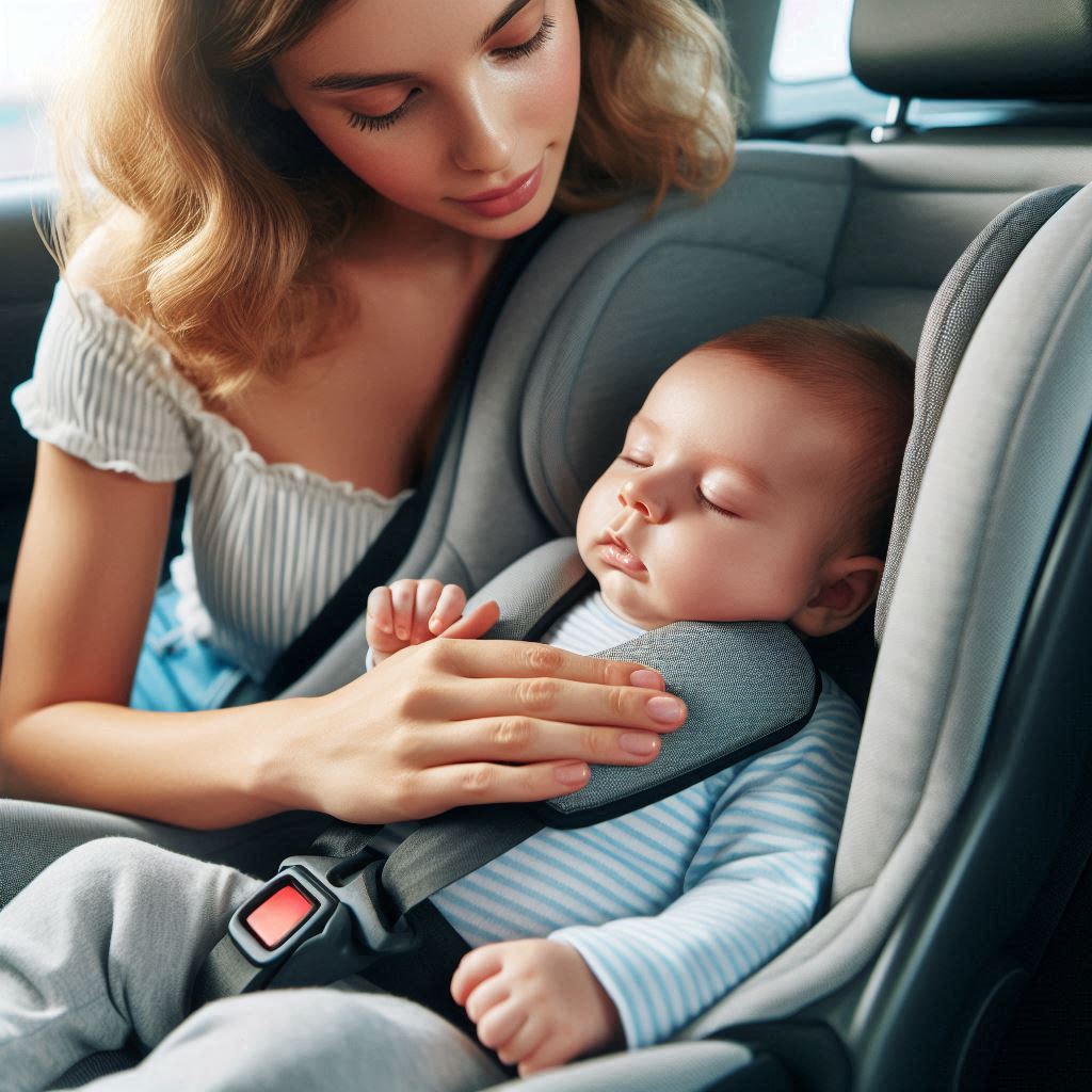 How to burp a baby in a car seat